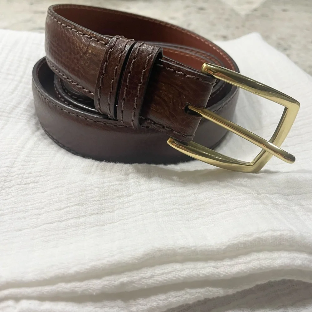 J. HILBURN COGNAC LEATHER BELT SIZE 41
